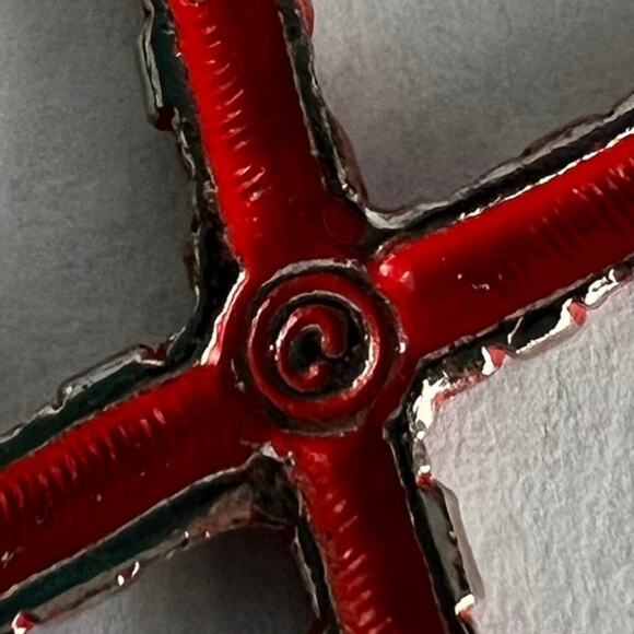 Vintage Candy Cane Heart Pin - Picture 4 of 6